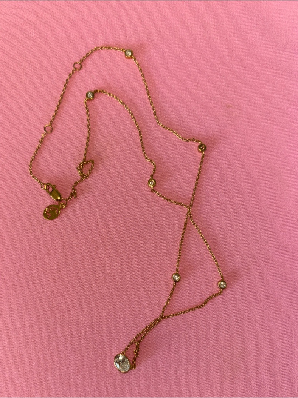 Effy Gold Crystal Station Necklace with Clear Stones